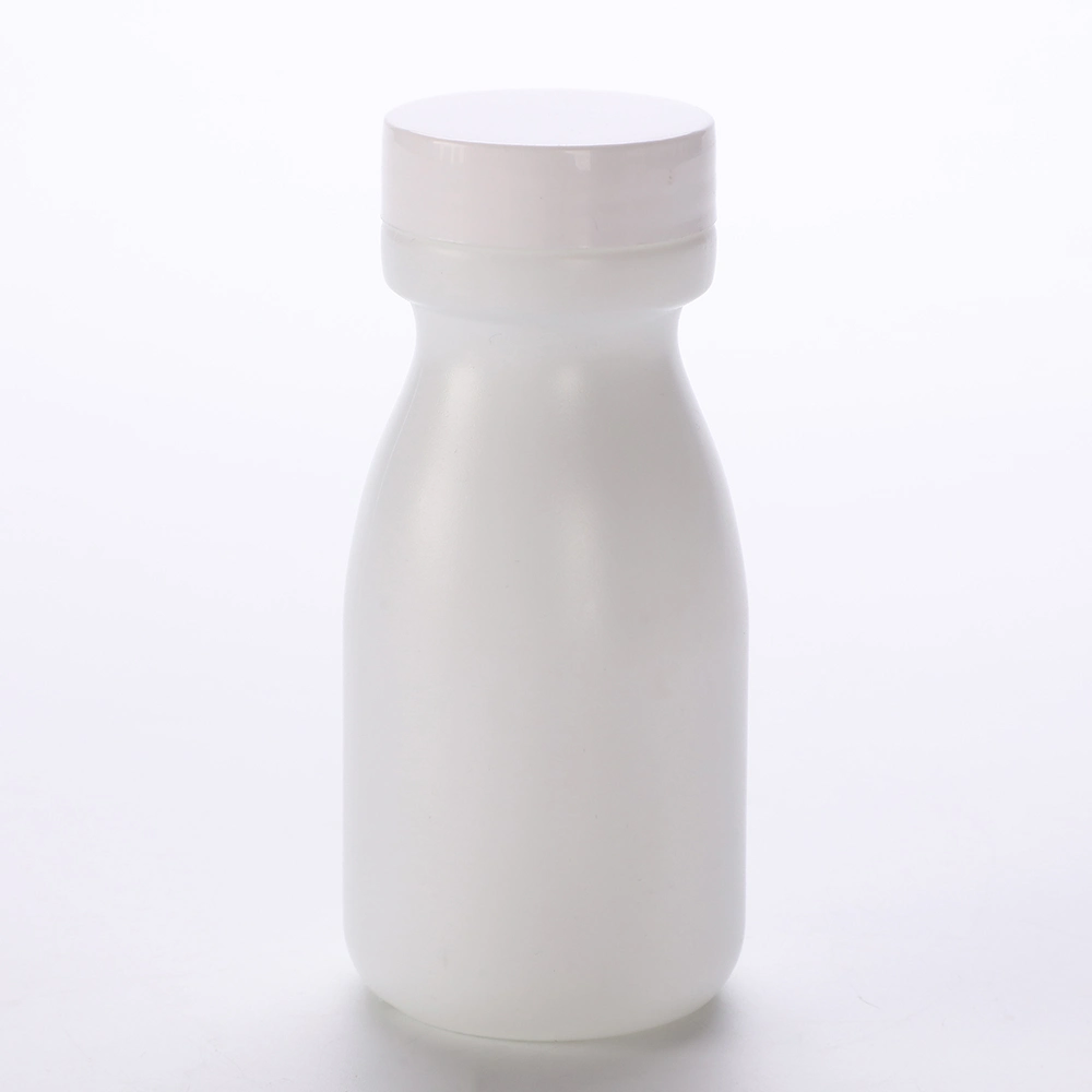 HDPE 60ml White Single Layer Cover Transparent Milk Bottle Shaped Plastic Bottle