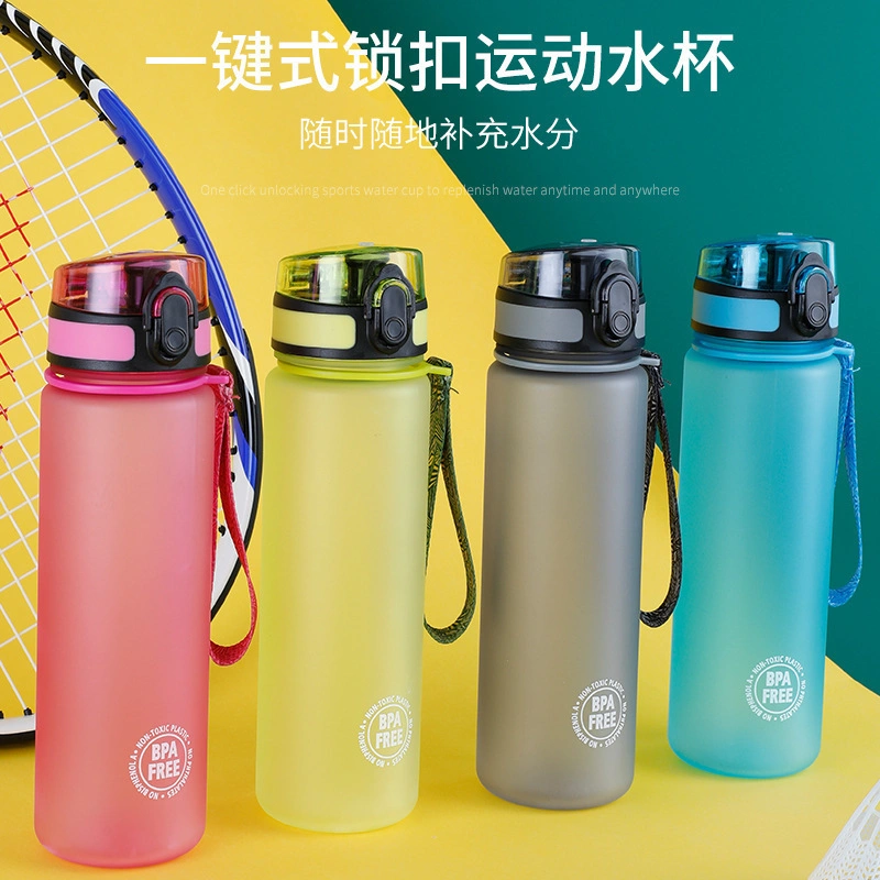 1000ml Frosted Straw Large Capacity Mountaineering Portable Sports Cup Fitness Men′s and Women′s Fashionable Kettle Water Bottle