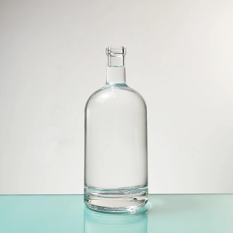 Round Empty Spirit Glass Bottle 750ml Beverage Bottle for Olive Oil Glass Liquor Bottle Vodka Gin Champagne Bottle