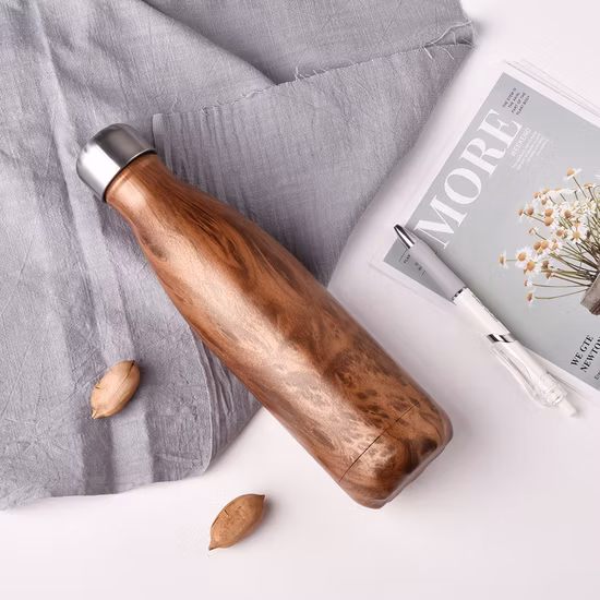 Frascos revestidos com pó de café OEM para viagem de água quente de fabricação personalizada com parede dupla