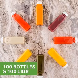 Garrafas de suco de plástico para animais de estimação sem BPA 450ml 250ml 8 oz 16 oz com tampa