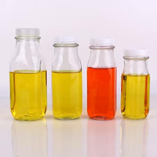 Garrafa de leite de vidro transparente quadrada de 1 litro 240ml 360ml 400ml 500ml 930ml garrafa de vidro para suco de leite