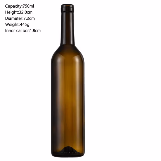 Atacado Garrafa de Vinho Tinto 750ml Verde Escuro Vazio Fabricantes de Luxo Champanhe Borgonha Vinho Garrafas De Vidro