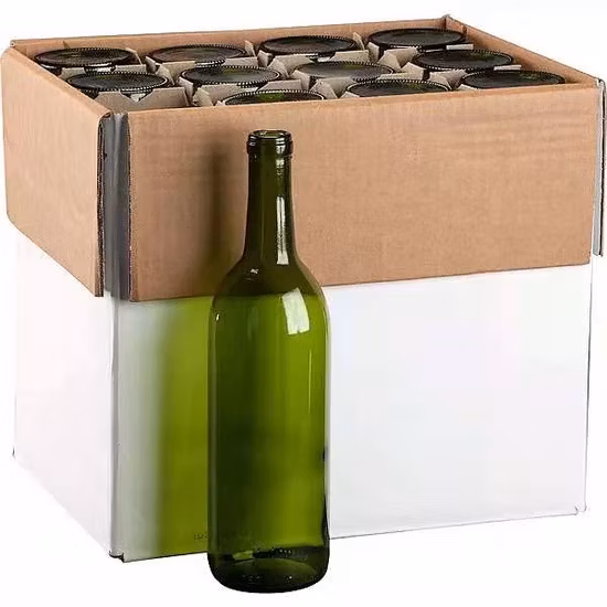 Venda imperdível Garrafa de vinho verde champanhe Bordeaux 750 ml com tampa de cortiça