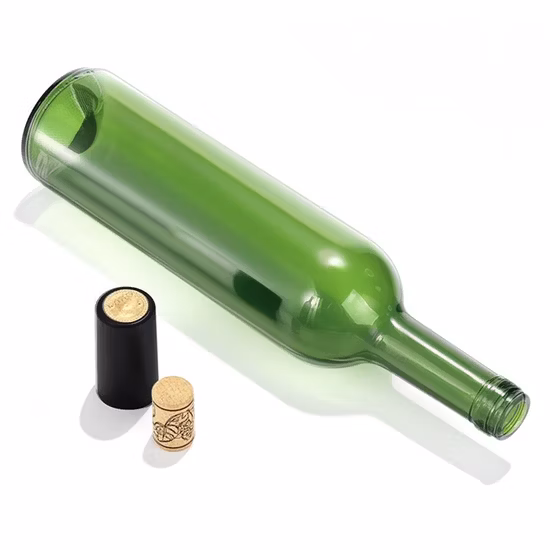 Garrafa de vinho em vidro de champanhe vazia personalizada de 750 ml por atacado com tampa de cortiça