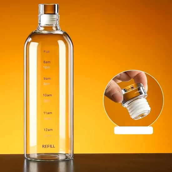 Vaso com tampa de rosca transparente para bom serviço Taça de vinho para champanhe Garrafa de vidro para uísque