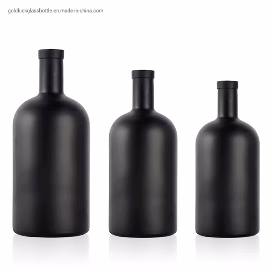Fornecedor de garrafa de vidro mini forma redonda 100ml 200ml 250ml 500ml 700ml 1000ml Pesado Cork Top Lagrge Wine Whiskey Brandy Tequila Gin Garrafa com Cortiça