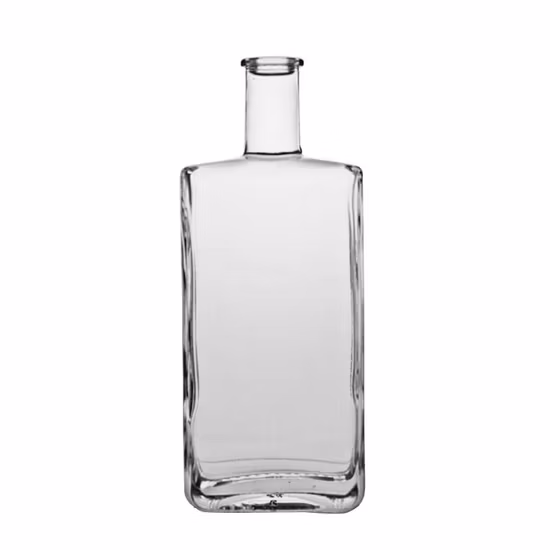 Garrafa de vidro de uísque 700ml 750ml super branca transparente mais popular para bebidas destiladas/álcool/gin
