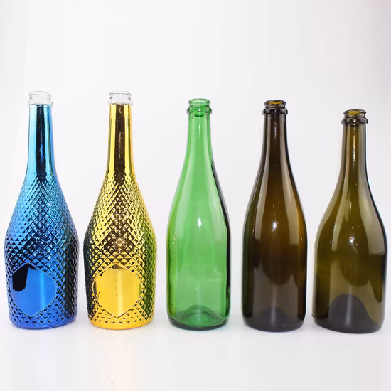 Vazio 250ml 330ml 450ml 500ml 620ml 650ml 750ml Design Livre Verde Âmbar Marrom Azul Soda Garrafa de Vidro de Cerveja Atacado para Sucos Bebidas Lager Bier Garrafas de Vidro