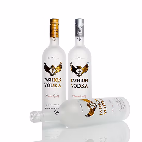 Impressão fosca personalizada logotipo 750ml Vodka Whiskey Brandy Gin Tequila Espíritos Garrafa De Vidro Atacado Garrafa De Licor De Vidro